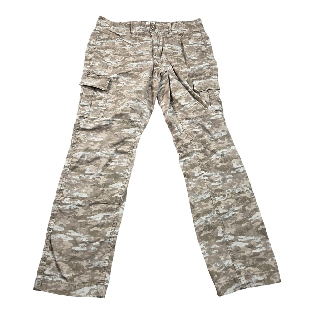 LL Bean Favorite Fit Camo Cargo Pants Womens 10 Reg Green Brown 514184